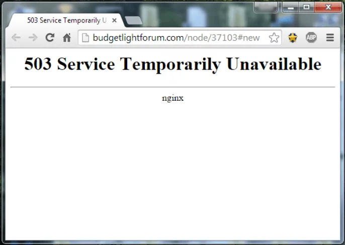 حل مشكله رساله 503 Service Unavailable Error