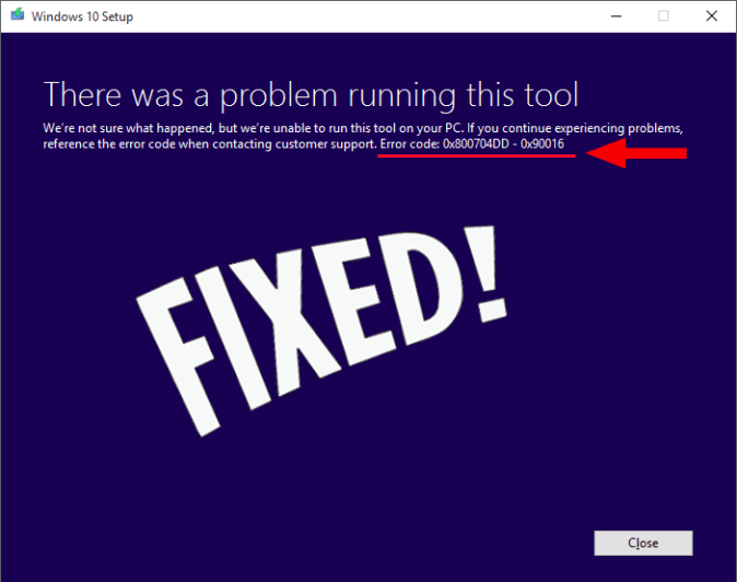 حل مشكله خطأ تثبيت Windows 10 0x800704DD-0x90016