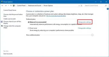 change plan settings poweroptions