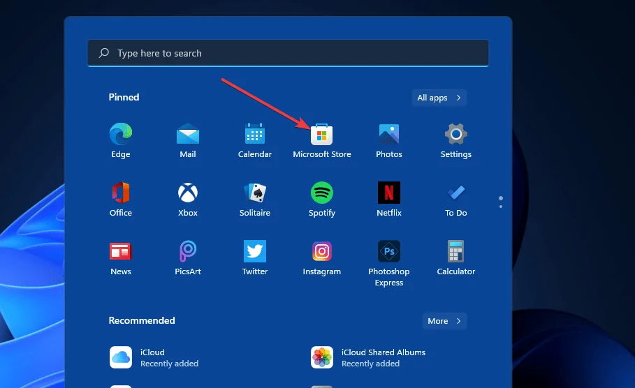 microsoft store shortcut