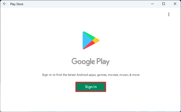 signin google play windows 11 1