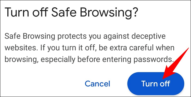 12 chrome android disable protection