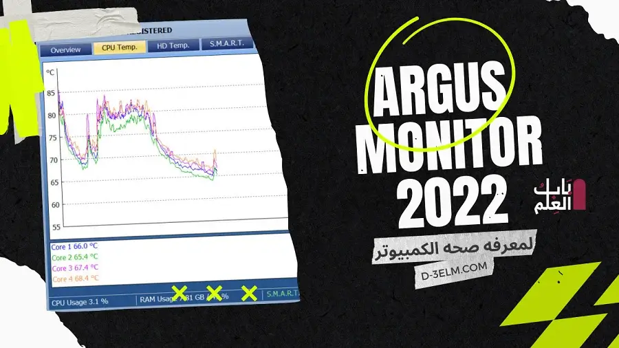 تنزيل برنامج Argus Monitor 2022 لمعرفه صحه الكمبيوتر بالكامل