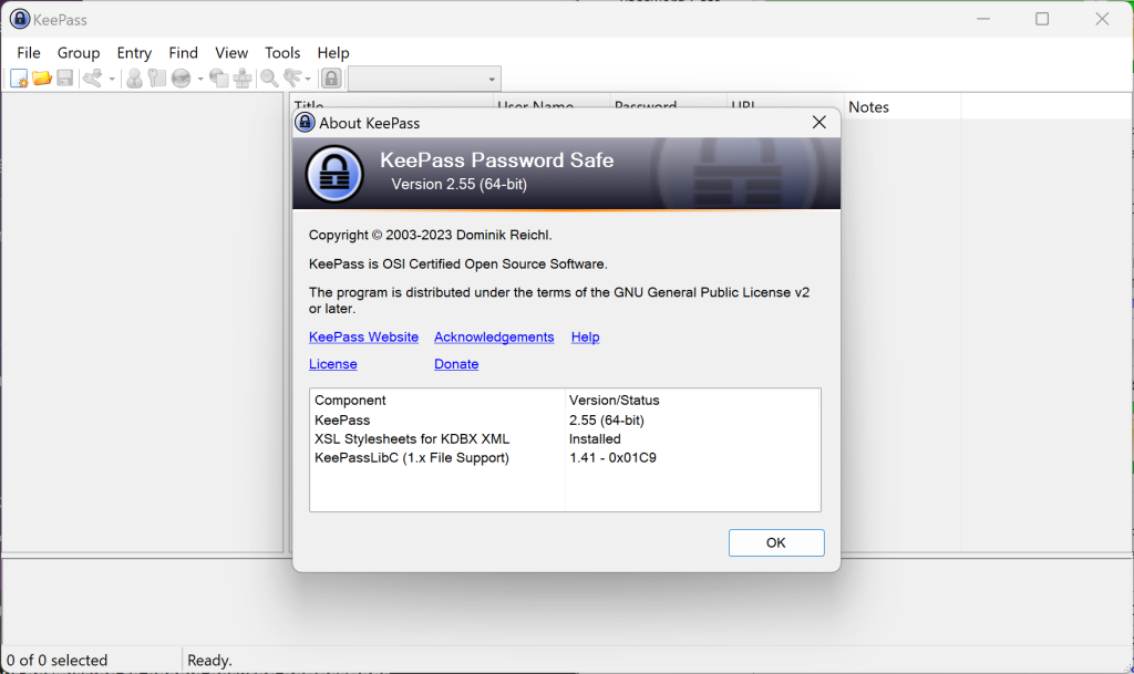 برنامج إدارة كلمات المرور KeePass 2.55 