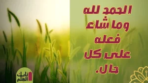 الحمد لله وما شاء فعله على كل حال. 2